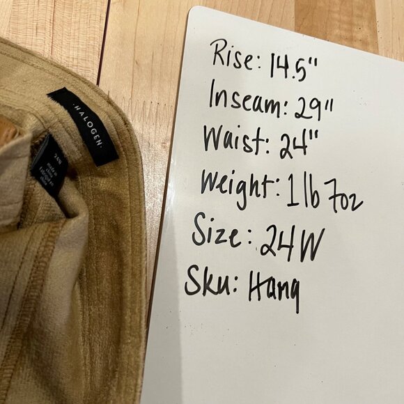 Halogen Faux Leather Pants Camel Brown Tan Size 24W NWOT - Picture 8 of 8